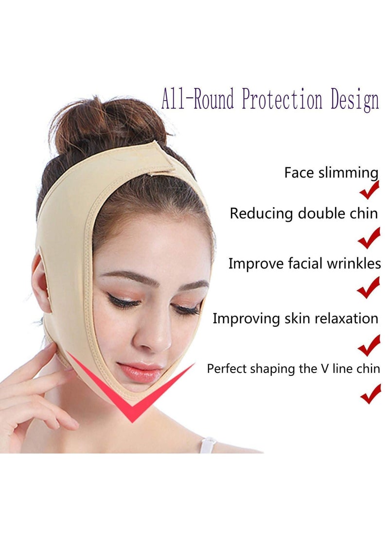 SYOSI - Facial Slimming Strap, Face Lifting Belt Pain-Free Anti Wrinkle Face Band, Double Chin Reducer Bandage, Breathable Ultra-thin Soft Face Belt Chin Remover, V Face Mask Partner - Image 1