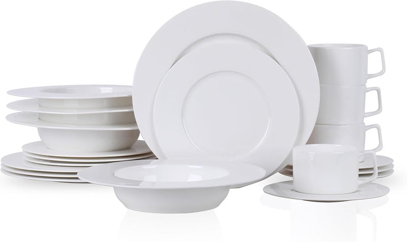 Stone Lain Sylvie 20 Pieces Bone China Dinnerware Set White - Image 1
