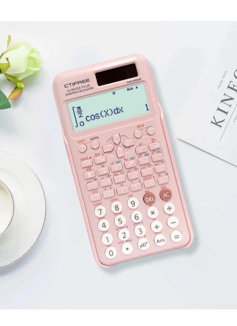 CTIFREE FC-991Es Plus 2nd Edition Scientific Calculator Pink  - Image 1