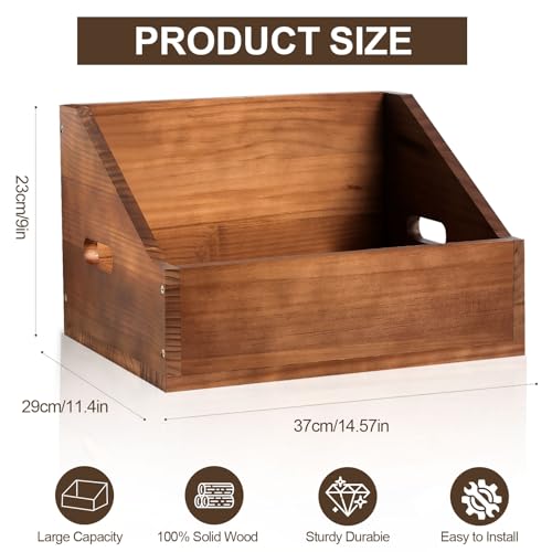 DNTYUISS Wooden Vinyl Record Storage Crate, Large-Capacity Retro Record Holder Box for 60+ LP Albums, Durable Solid Wood Vinyl Organizer with Handles, Record Storage Case for Home Decor & Collector Display - Image 2