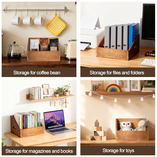 DNTYUISS Wooden Vinyl Record Storage Crate, Large-Capacity Retro Record Holder Box for 60+ LP Albums, Durable Solid Wood Vinyl Organizer with Handles, Record Storage Case for Home Decor & Collector Display - Image 4