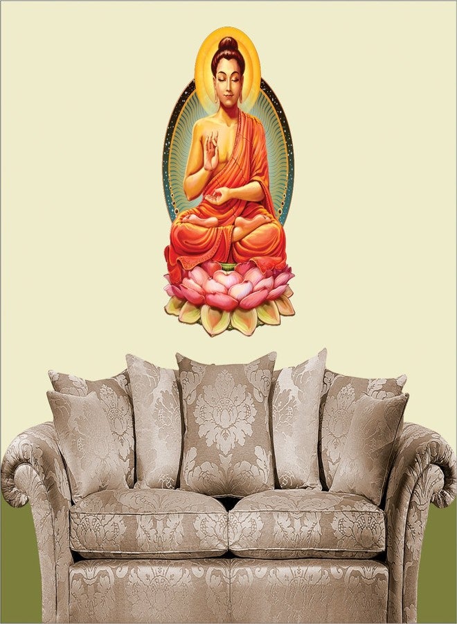 AH Decals Meditating Lord Buddha Wall Stickers for Home Living Room | Multi-Colors (Buddha_02) - Image 2