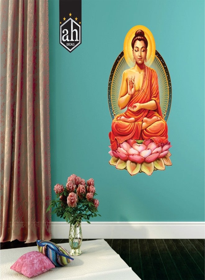 AH Decals Meditating Lord Buddha Wall Stickers for Home Living Room | Multi-Colors (Buddha_02) - Image 3