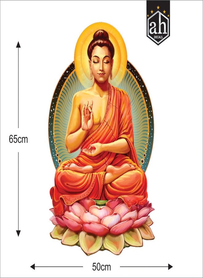 AH Decals Meditating Lord Buddha Wall Stickers for Home Living Room | Multi-Colors (Buddha_02) - Image 4