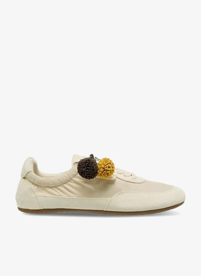 Celeste Women Pom-Pom Detail Ankle Sneakers