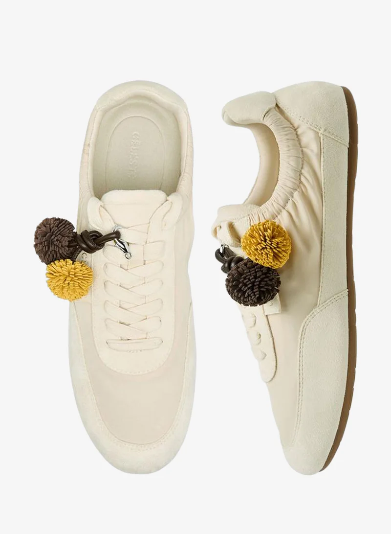Celeste Women Pom-Pom Detail Ankle Sneakers