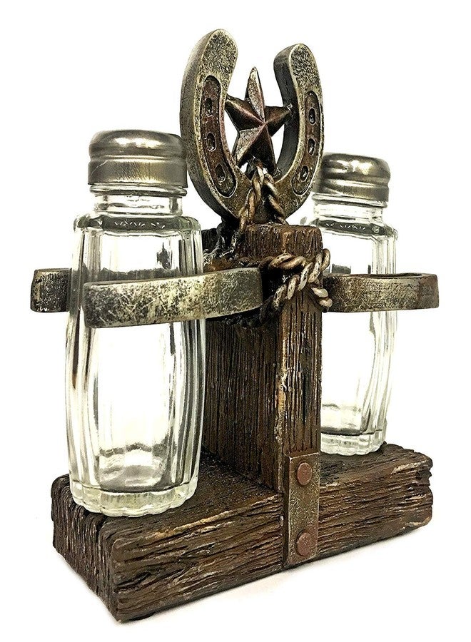 Bellaa 23288 Western Star Horseshoe Salt and Pepper Shakers Set Cowboy Vintage Rustic Farmhouse Barnes Ranch Cottage Lodge Dinner Table Kitchen Home Decor 6 inch - Image 2