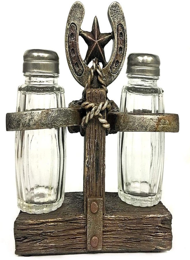 Bellaa 23288 Western Star Horseshoe Salt and Pepper Shakers Set Cowboy Vintage Rustic Farmhouse Barnes Ranch Cottage Lodge Dinner Table Kitchen Home Decor 6 inch - Image 5