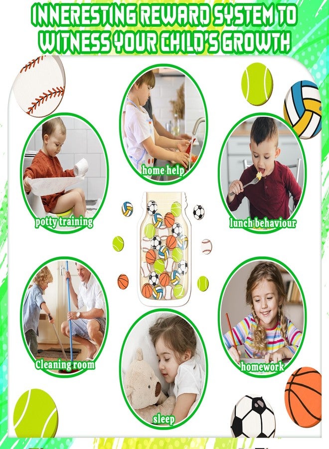 Glodecart 1 Set Magnetic Reward Jar for Kid Behavior Classroom, Personalized Sports Baseball Reward Jar Magnetic for Student Awards Home, Positive Behavior Training Tool for Potty Training Chore Chart - Image 4