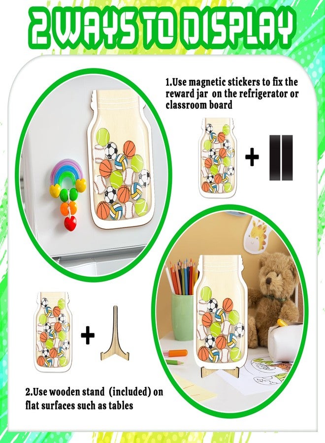 Glodecart 1 Set Magnetic Reward Jar for Kid Behavior Classroom, Personalized Sports Baseball Reward Jar Magnetic for Student Awards Home, Positive Behavior Training Tool for Potty Training Chore Chart - Image 3