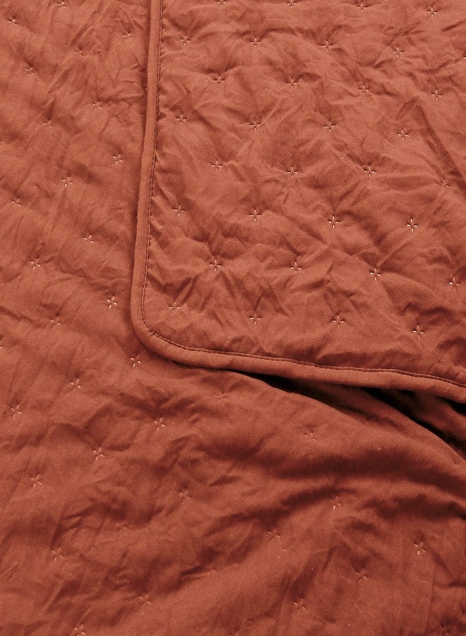 ROARINGWILD Burnt Orange Quilt Sets King Size with Pillow Shams, King Quilt Bedding Set, Lightweight Soft Bedspread Coverlet, Quilted Comforter for All Season - Image 5