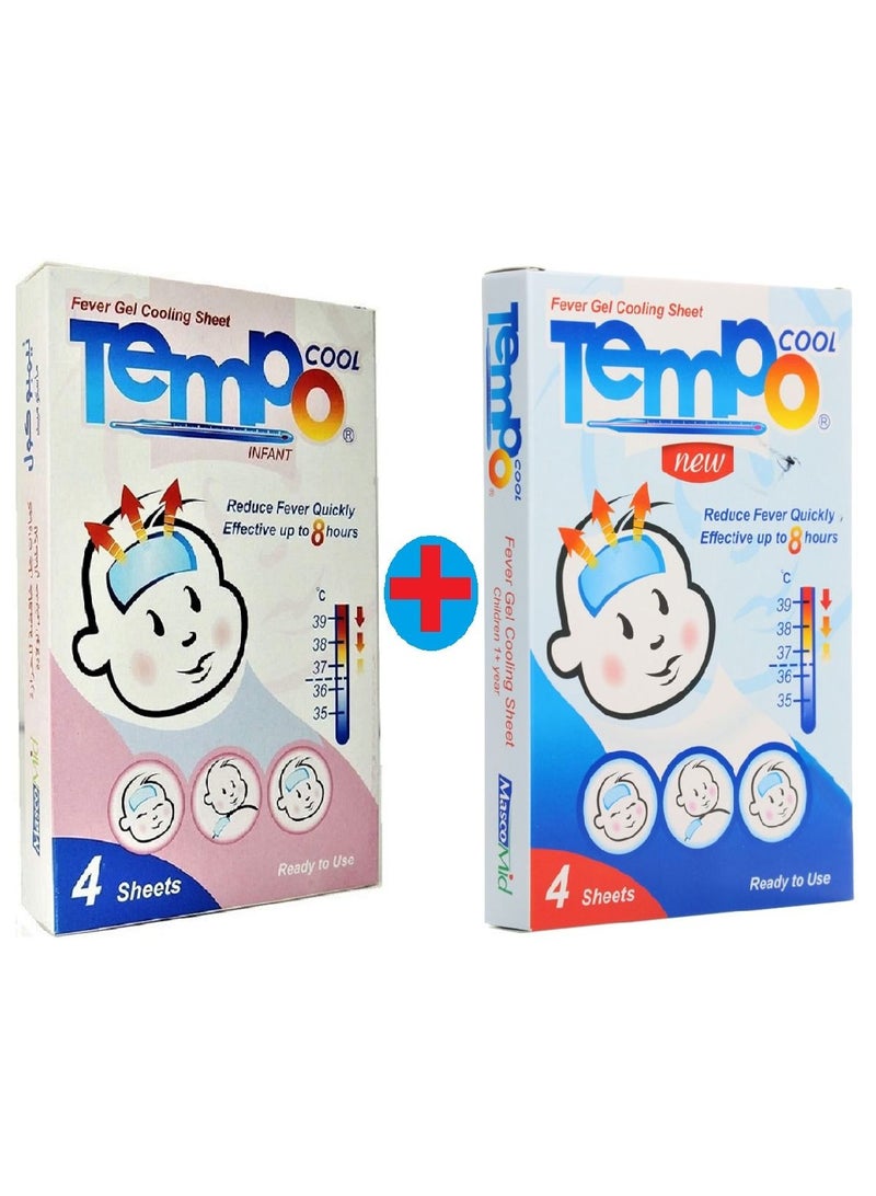 Masco mid Anti-Fever Gel Cooling Sheets (2 Pack x 4 Pieces)  - Image 1