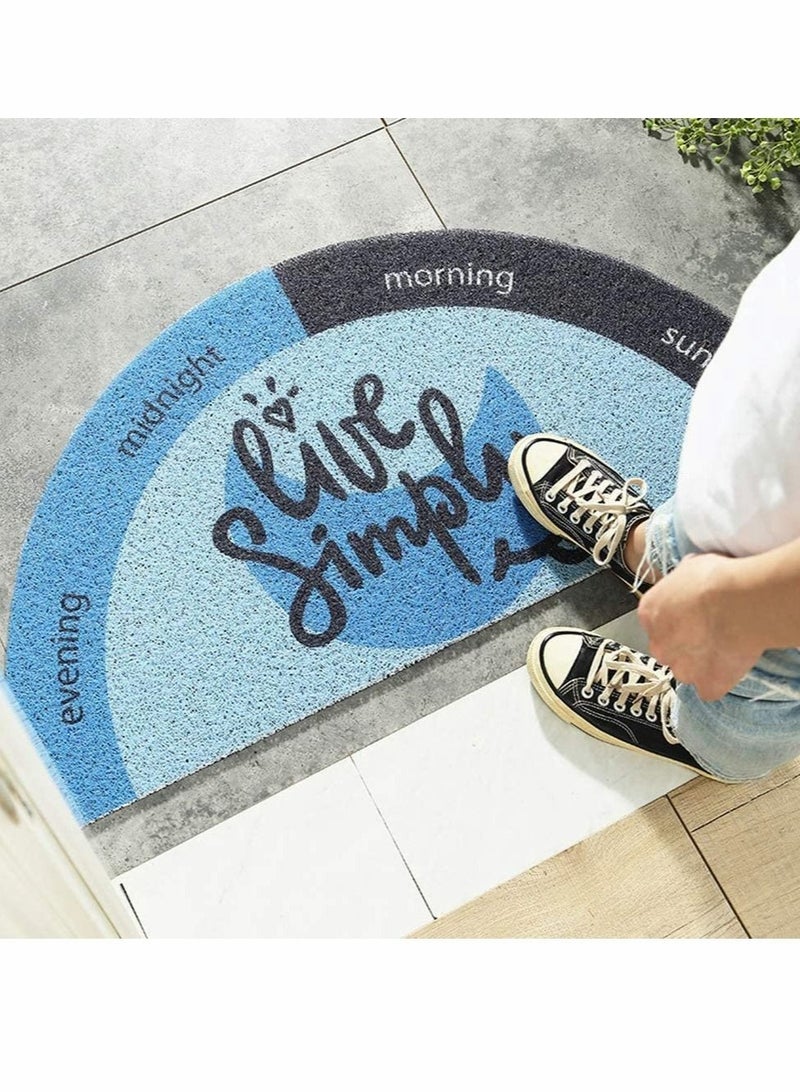 Captaintech Semicircle Door Mat, Creative Half Round Area Rug Anti Slip Door Mat, Welcome Doormat for Front Door Inside Outside Entry, Outdoor Floor Mat Home Decor, Non-Woven Fabric for Home Patio (40X80cm) - Image 1