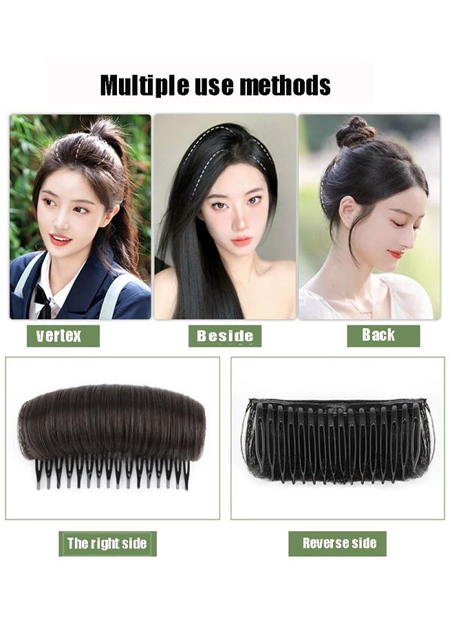 3PCS Invisible Fluffy Hair Pad Puff Hair Head Cushion Synthetic Hair Pad Clip Invisible False Hair Clip Bun Bump It Up Volume Hair Base for Women Girls - Image 3