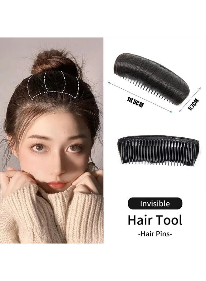 3PCS Invisible Fluffy Hair Pad Puff Hair Head Cushion Synthetic Hair Pad Clip Invisible False Hair Clip Bun Bump It Up Volume Hair Base for Women Girls - Image 2