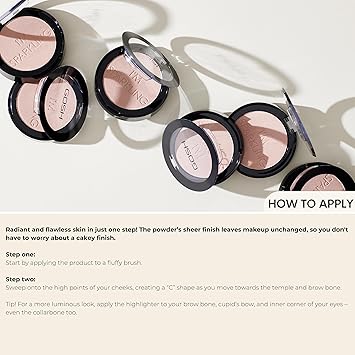 gosh بودرة هايلايتر غوش آي إم سباركلينغ للوجه والجسم | مكياج مضيء يدوم طويلاً لإنهاء مشرق | بودرة هايلايتينغ | خالية من العطور ونباتية | 003 غبار اللؤلؤ - Image 4