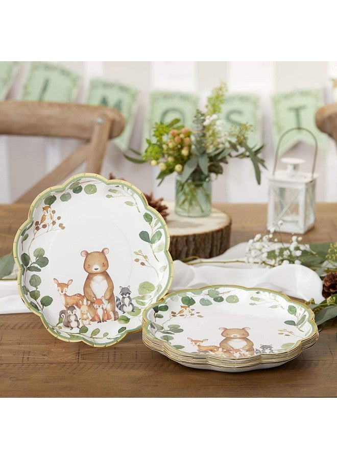 Kate Aspen Woodland Baby Shower, 9 Inch, 9 in. Decorative Premium Paper Plates (Set of 16) - Image 3