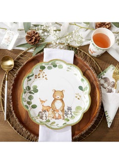Kate Aspen Kate Aspen Woodland Baby Shower, 9 Inch, 9 in. Decorative Premium Paper Plates (Set of 16)  - Image 1