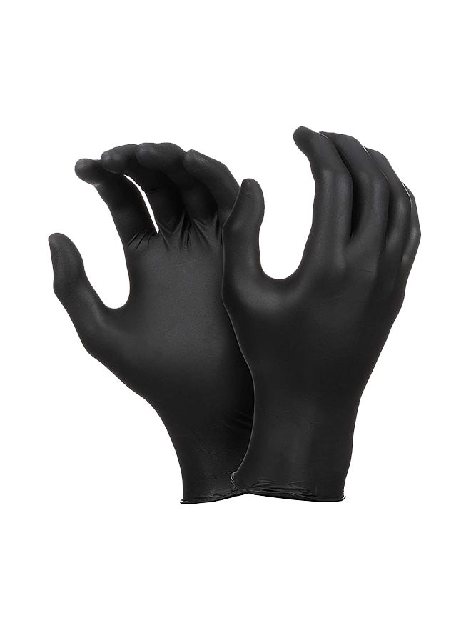 100-Piece Disposable Nitrile Gloves Set Black L - Image 1