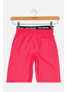 Reebok Kids Boy Brand Logo Swimwear Board Shorts, Fuchsia  - Image 2