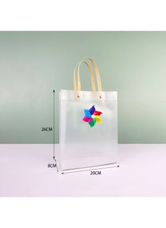 Children's Day 61 Transparent Bag Mini Windmill Decoration Wind Swivel Holiday Gift Bag Kindergarten Tote Bag-Color:Paper Row 20*8*26 Six-leaf Six-color 8CM Windmill-Specifications:10 Wholesale