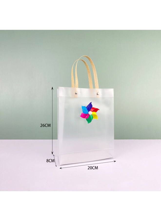 Generic - Children's Day 61 Transparent Bag Mini Windmill Decoration Wind Swivel Holiday Gift Bag Kindergarten Tote Bag-Color:Paper Row 20*8*26 Six-leaf Six-color 8CM Windmill-Specifications:10 Wholesale - Image 1