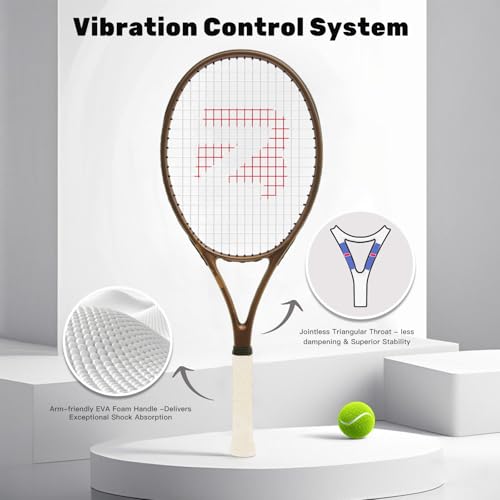 BZ BatZoom BatZoom Tennis Racket for Beginners & Adults - Lightweight Graphite Racquet with Comfortable Grip | Shock Reduction Technology | Includes Carrying Bag(Color Options) - Image 3