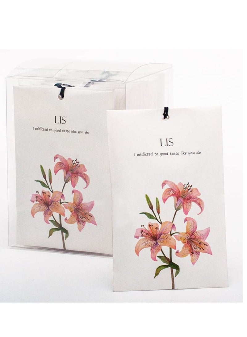 Captaintech Lily Sachet 1Box 12Pcs Lily Dried Flower Bag Scent Sachet Drawer Freshener Jasmine Closet Air Freshener Scented Drawer Deodorizer Freshener for Drawers Closet Home Car Fragrance Product - Image 1