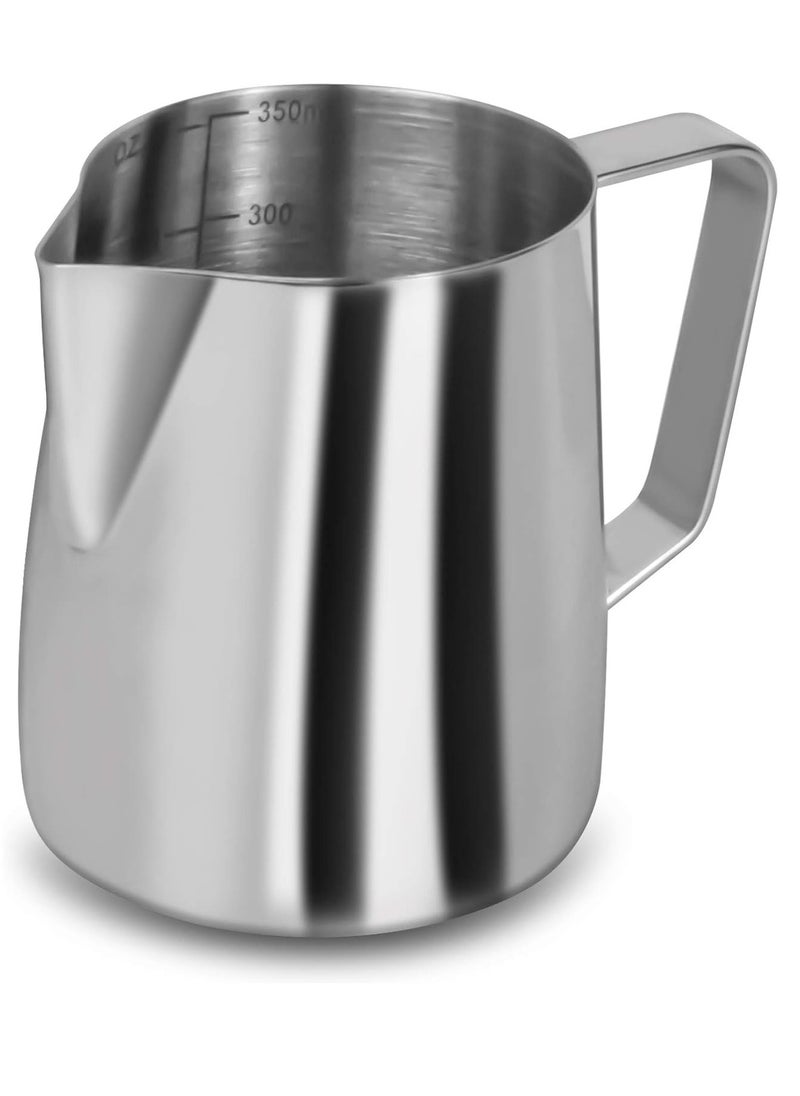 Home Care Home Care Milk Frothing Pitcher, Espresso Steaming Pitcher 350 ml ,Espresso Machine Accessories,Stainless Steel Milk Coffee Cappuccino Barista Steam Pitchers Milk Jug Cup with Decorating Pen Latte Art  - Image 1