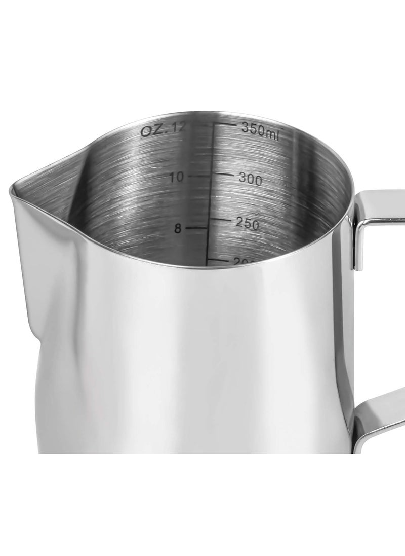 Home Care Home Care Milk Frothing Pitcher, Espresso Steaming Pitcher 350 ml ,Espresso Machine Accessories,Stainless Steel Milk Coffee Cappuccino Barista Steam Pitchers Milk Jug Cup with Decorating Pen Latte Art  - Image 2