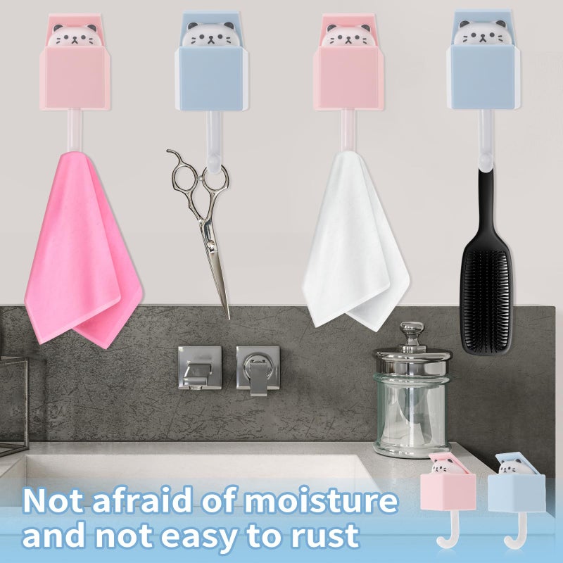 Dimeho Cute Cat Key Hook, Creative Adhesive Coat Hook Wall Mounted Adhesive Cat Hook for Coat, Scarf, Hat, Towel,Key, Bag Wall Hanging Decorations(2 Pack) - Image 3