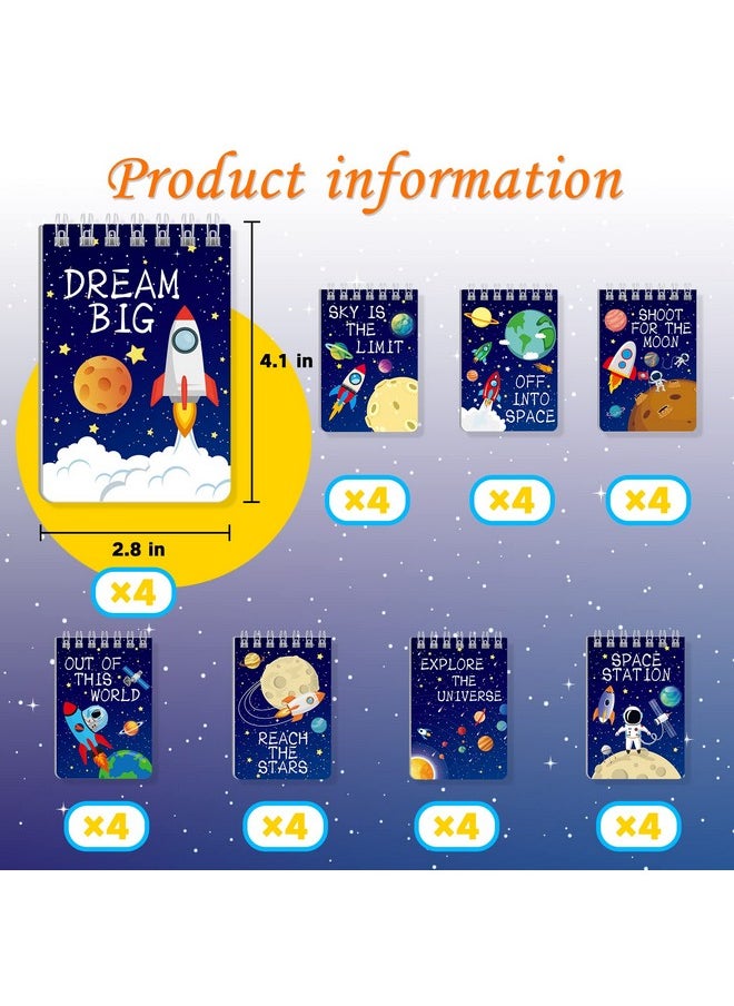 Outer Space Mini Notebook 32 Pack Space Party Favor Galaxy Goodie Bags Solar System Astronaut Science Rocket Planet Small Spiral Pocket Notepads For Space Theme Birthday Party Supplies - pzsku/Z8FEFA41B3DFE12CB0008Z/45/_/1732777890/031e2740-0f8e-4822-85be-642050f768cd