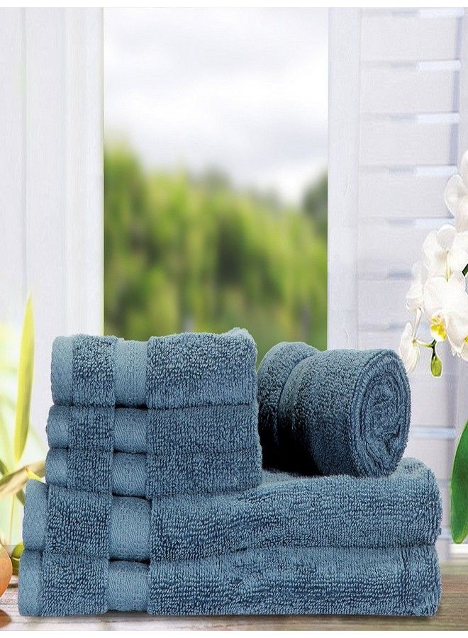 Bianca [6Pc Ultra Soft Zero Twist 100% Cotton Towel (Hygro Tech) 2Pc Hand 4Pc Face (Paradiso) Super Absorbent Fluffy Aerocore Organic Technology For Men Women Gym Kitchen Solidnavy - Image 1