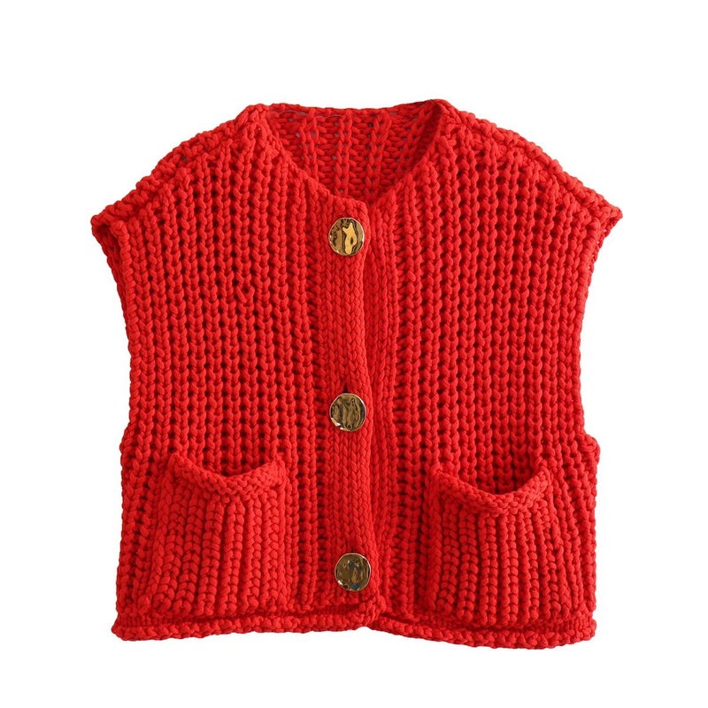 Women's Sleeveless Knit Pocket – Vest