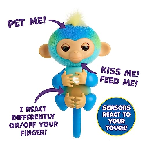 Fingerlings 2023 NEW Interactive Baby Monkey Reacts to Touch – 70+ Sounds & Reactions – Leo (Blue) - Image 5