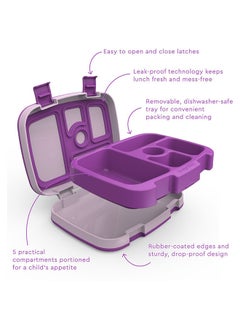 Bentgo Kids Leak Proof, 5 - Compartment Bento - Style Kids Lunch Boxideal Portion Sizes For Ages 3 To 7, Bpa - Free, Dishwasher Safe , Food - Safe Materials (Purple)  - Image 4