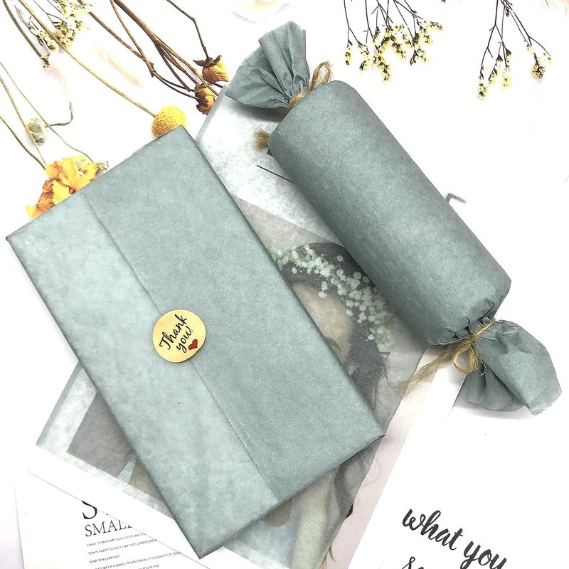 ريد دوت جيفت REDDOTGIFT 25 ورقة من ورق المناديل الرمادي لتغليف الهدايا، ورق مناديل DIY مقاس 50*75 سم… وزن 17 جرامًا، خالٍ من الأحماض، مناسب لمجموعة متنوعة من مشاريع الحرف اليدوية والفنون والورق، لتغليف القمصان (رمادي، 50×75 سم) - Image 2