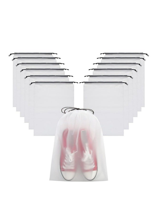 30-Piece Transparent Drawstring Shoe Bag Travel Item Storage Bag 30x40cm