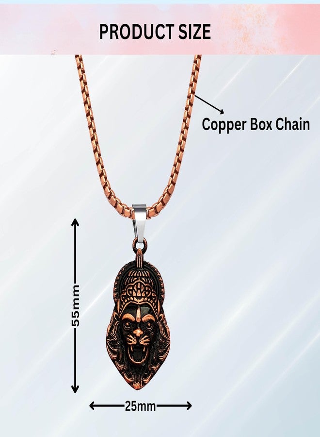 M Men Style Narasimha Metal Pendant With 22 Inch Box Stainless Steel Chain | Lord Narshinha Trident Necklace | Hindu Religious Jewelry for Men & Women SPn2025263 - Image 2