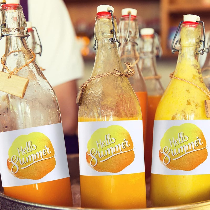 كلاراكو ملصقات زجاجات مياه قابلة للطباعة بالليزر، ملصقات زجاجات فارغة مقاومة للماء، ملصقات زجاجات شخصية لاصقة، ملصقات زجاجات مستطيلة الشكل (240 قطعة) - Image 5