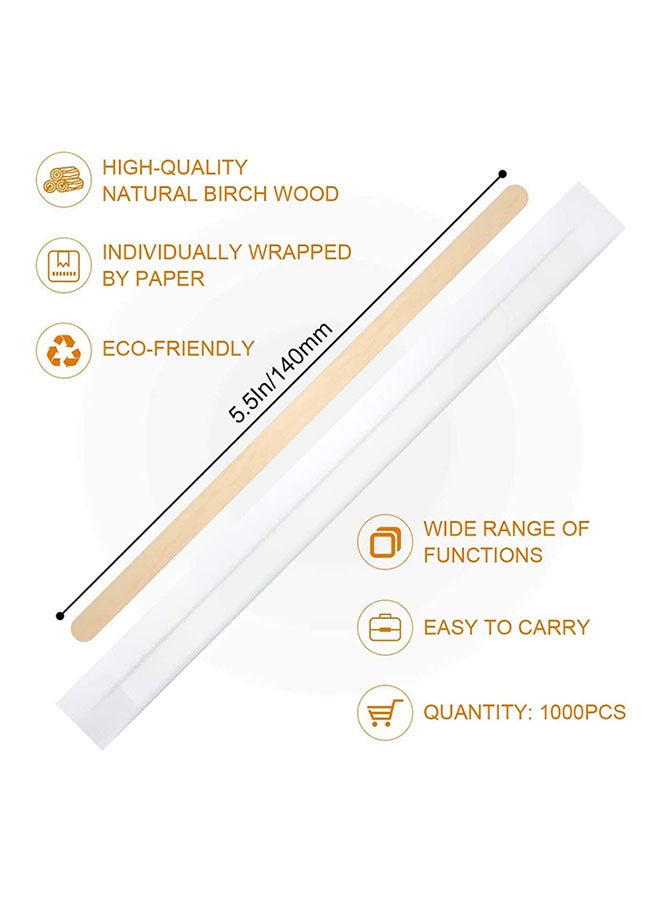 14 cm Disposable Wooden Coffee Stirrers 【100 Pack】 Individually Wrapped Stir Sticks for Tea, Hot Chocolate and Craft Projects  - Image 2