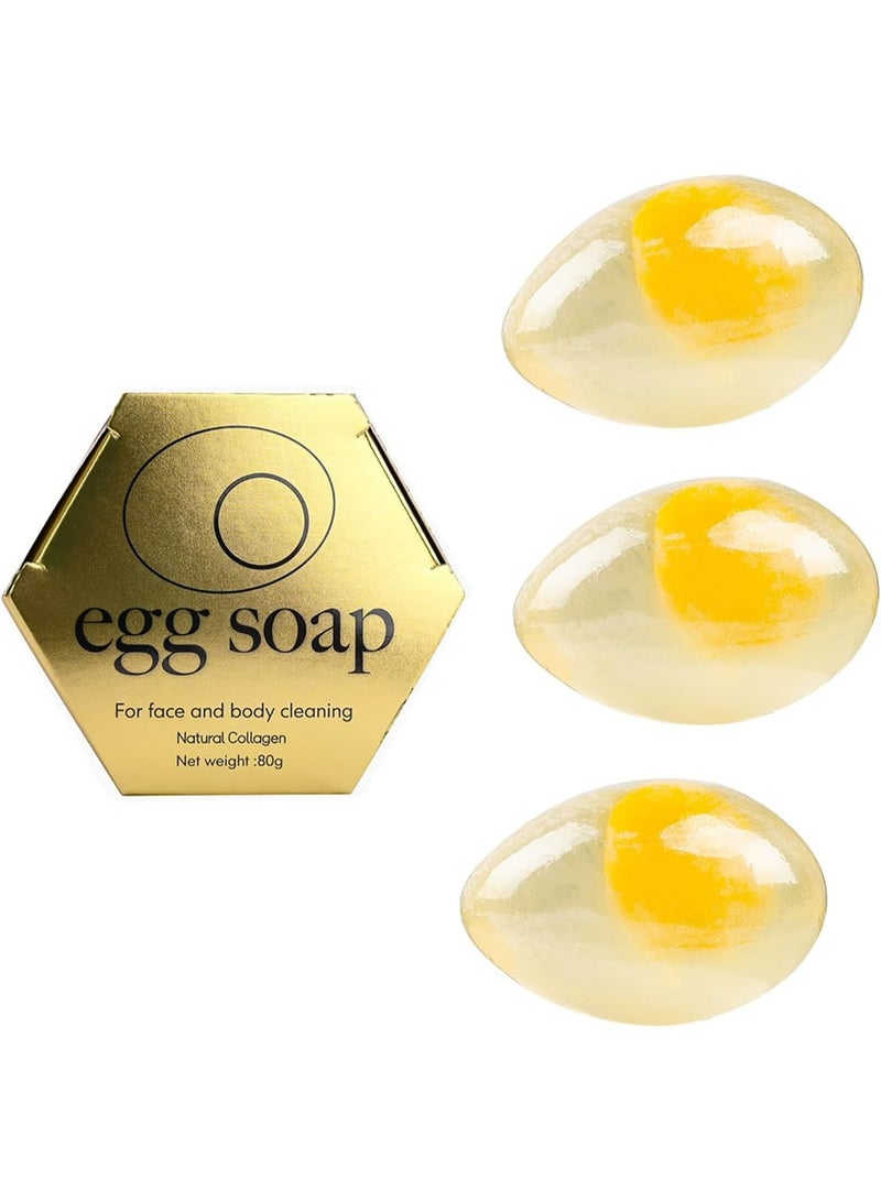 إج صابون البيض لتنظيف الوجه والجسم بالكولاجين الطبيعي 80 جرام قطعتين - Image 2