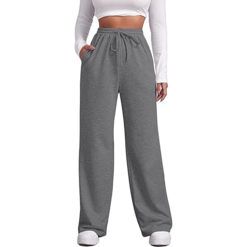 2024 Summer New Cross-border Foreign Trade Independent Station wish Amazon eBay European and American Womens Casual Thin Pants dark gray Dark Gray 