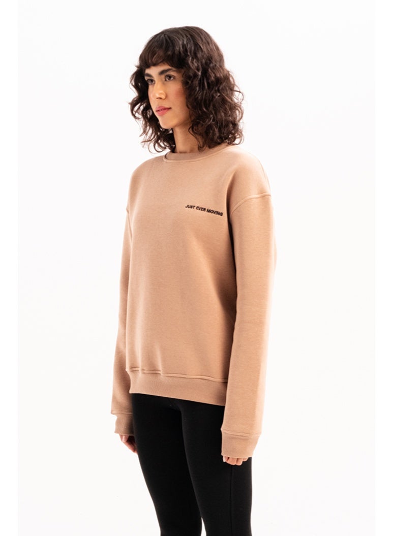 JUSTEVER Crew Neck Embroidered Raised Fleece Inside Mink Women's Sweatshirt - Rigil - Image 3