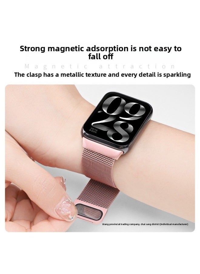 Generic - For Product Millet Bracelet 9Pro Strap Milanese Nice Magnetic Metal Millet 8Pro Watch Chain Wristband Transport-Color:Milan Magnetic Strap [colorful Streamer] - Applicable: For XiaomiMi Band 9pro Strap - Image 1
