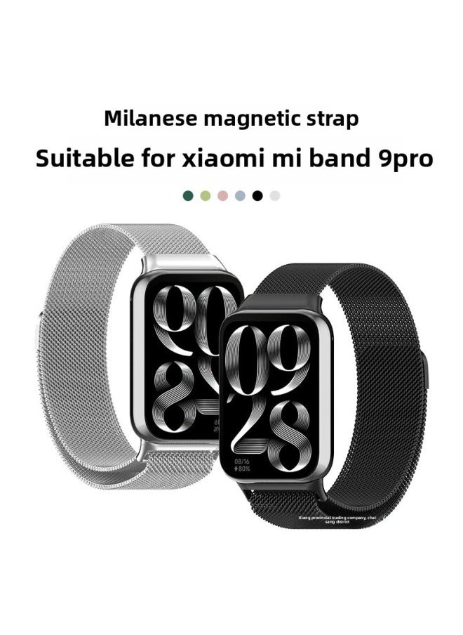 Generic - For Product Millet Bracelet 9Pro Strap Milanese Nice Magnetic Metal Millet 8Pro Watch Chain Wristband Transport-Color:Milan Magnetic Strap [colorful Streamer] - Applicable: For XiaomiMi Band 9pro Strap - Image 1