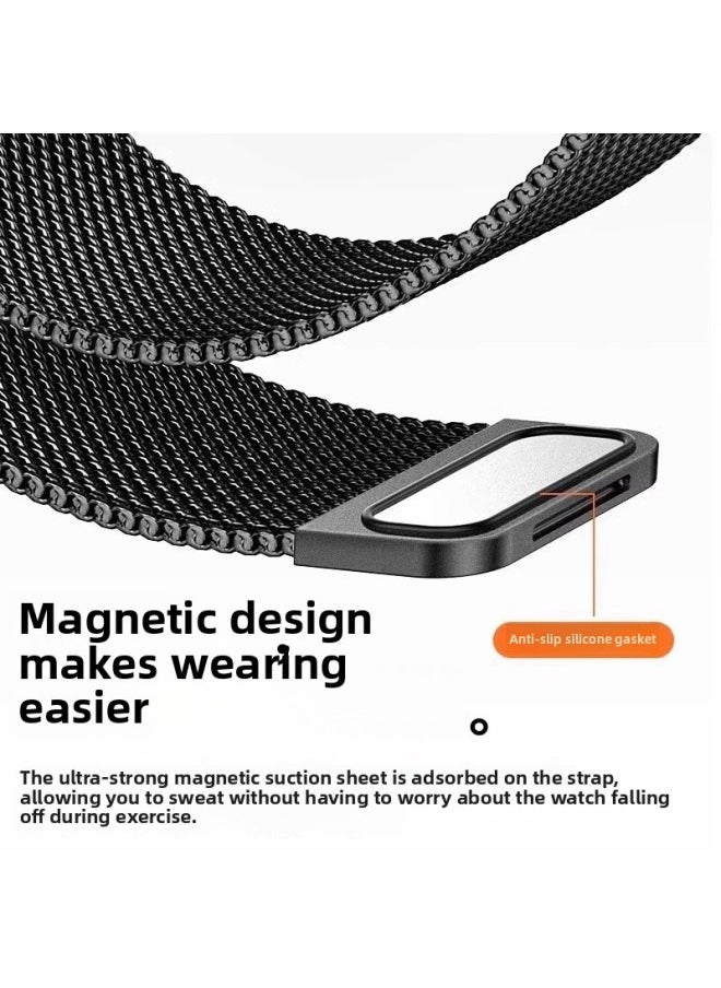 Generic - For Product Millet Bracelet 9Pro Strap Milanese Nice Magnetic Metal Millet 8Pro Watch Chain Wristband Transport-Color:Milan Magnetic Strap [colorful Streamer] - Applicable: For XiaomiMi Band 9pro Strap - Image 1