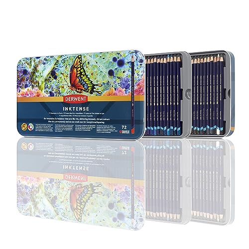 Derwent Inktense Watercolour Pencils Tin (Set of 72) - Image 1
