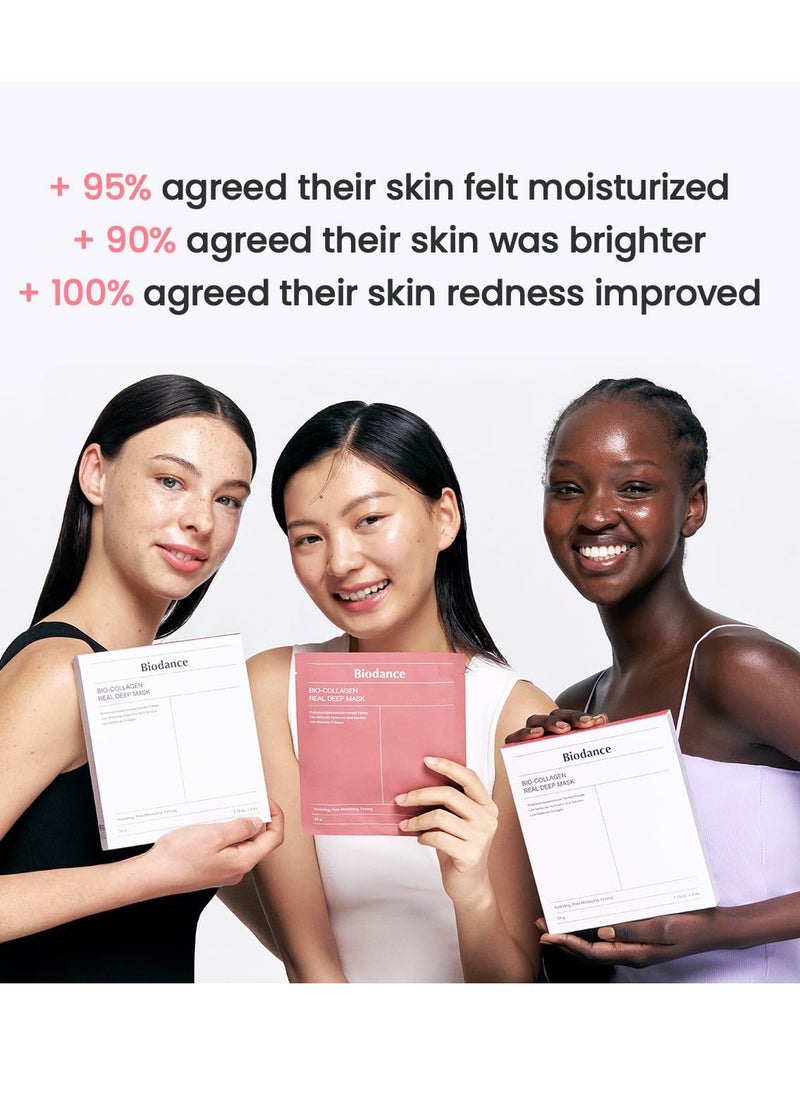 Bio-Collagen Real Deep Mask, Hydrating Overnight Mask, Pore Minimizing, Elasticity Improvement, 34g x4ea