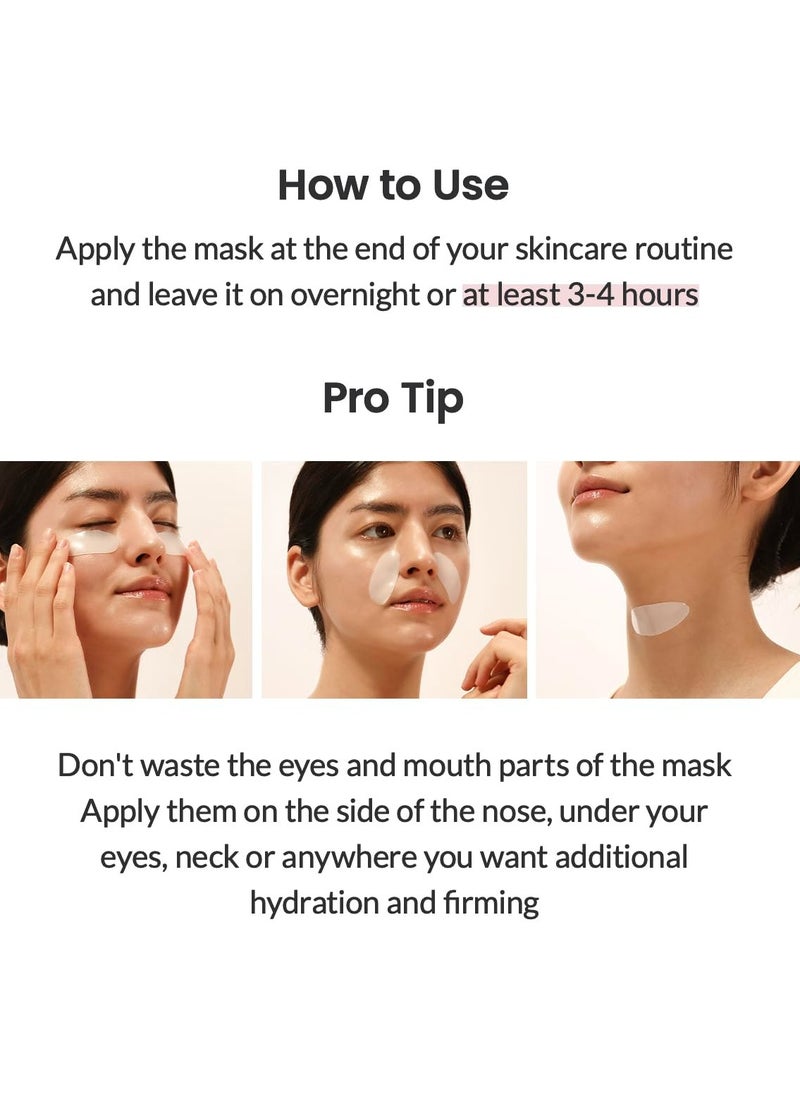 Bio-Collagen Real Deep Mask, Hydrating Overnight Mask, Pore Minimizing, Elasticity Improvement, 34g x4ea